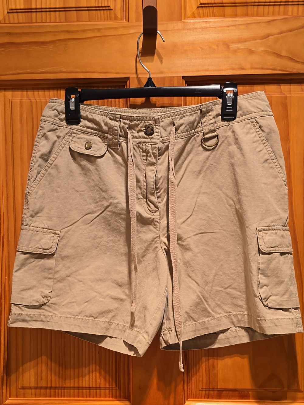 Jones New York Womens Tan Cargo Shorts with Drawstring